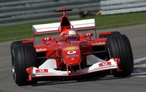 Michael Schumacher, after dominating the 2002 US GP, handed victory at the line to Ferrari team mate Rubens Barrichello