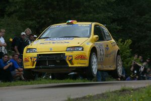 Giandomenico Basso was the highest of the Fiat Stilo drivers in the junior world championship on the Rally Deutschland, overcoming a series of punctures to finish seventh
