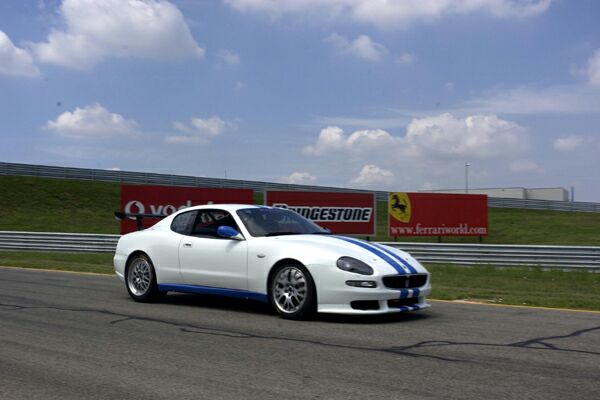 Luca Badoer with the Maserati Cambiocorsa Trofeo car at Fiorano