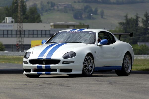 Luca Badoer with the Maserati Cambiocorsa Trofeo car at Fiorano