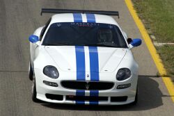 click here for more images of Luca Badoer at the wheel of the Maserati Cambiocorsa Trofeo car at Fiorano