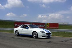 click here for more images of Luca Badoer at the wheel of the Maserati Cambiocorsa Trofeo car at Fiorano