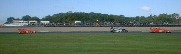 early race: the no22 Ferrari leads from the no 14 Lister Storm and its sister Ferrari 550