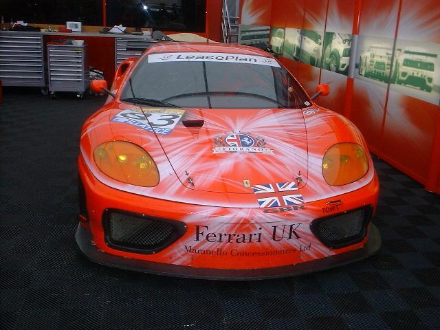 Ivan Capelli's no83 Veloqx Motorsport Ferrari 360 sits in the paddock