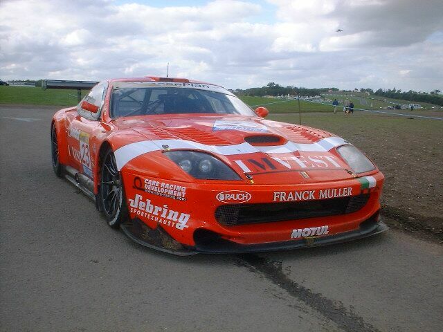 the Andrea Piccini/Jean Denis Deletraz Ferrari 550 sits trackside after suffering engine failure