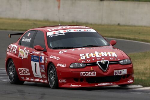 Fabrizio Giovanardi's Alfa Romeo 156 GTA on its way to the 2002 European Touring Car title, the N-Technology developed Alfa 156 GTAm is based on this car