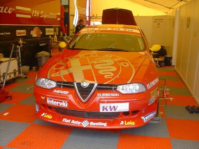 Luis Villamil's Bigazzi Alfa Romeo 156 GTA in the paddock
