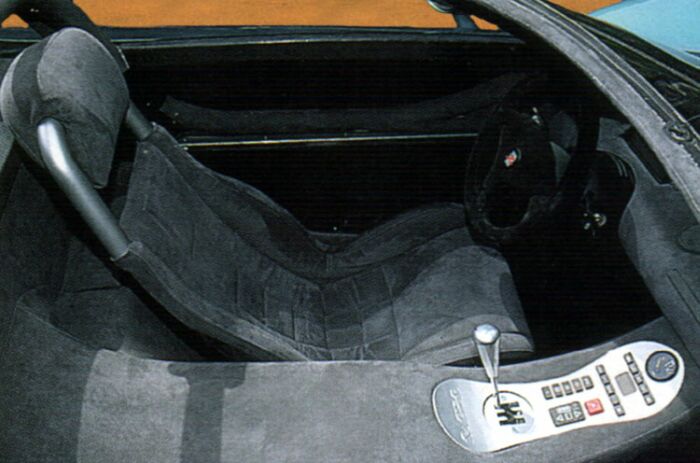 interior of the Lamborghini based Zagato Raptor