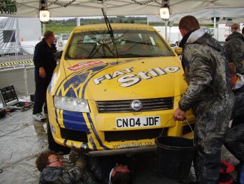 Fiat Auto UK rally team action from the 2004 Wales Raly GB