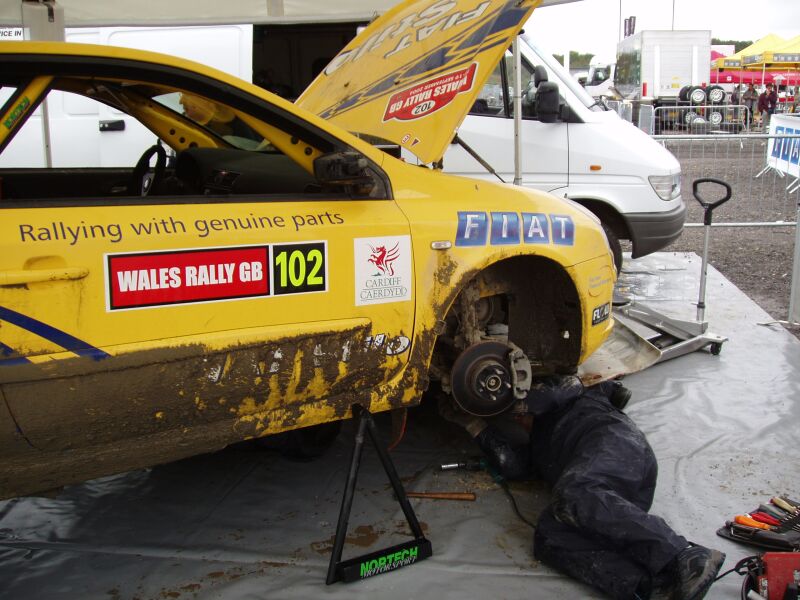 Fiat Stilo Rally action from the 2004 FIA World Rally Championship Waleas Rally GB